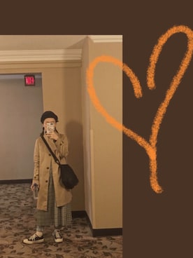 「initial（イニシャル）のアイテム（キャップ）」を使った、Killiyayさん（レディース・159cm）の秋コーディネート