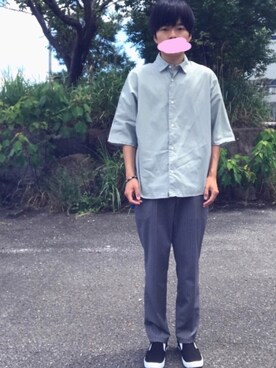 「SENSE OF PLACE by URBAN RESEAR」｜「アイテム（スリッポン）」を使った、コウスケさん（メンズ・168cm）の夏コーディネート