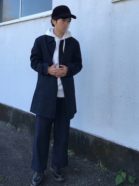 「アイテム（ステンカラーコート）」を使った、コウスケさん（メンズ・168cm・20代）の冬コーディネート