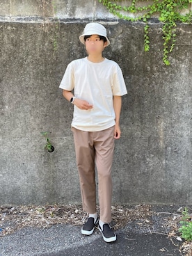 「アイテム（スリッポン）」を使った、コウスケさん（メンズ・168cm・20代）の夏コーディネート