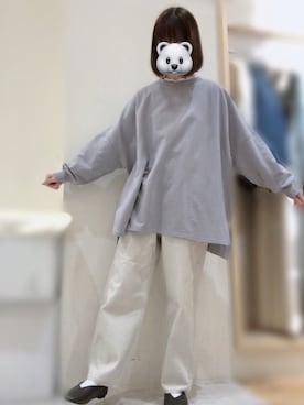 「Samansa Mos2 blue（サマンサモスモスブルー）のアイテム（スウェット）」を使った、M さん（レディース・159cm）の春コーディネート