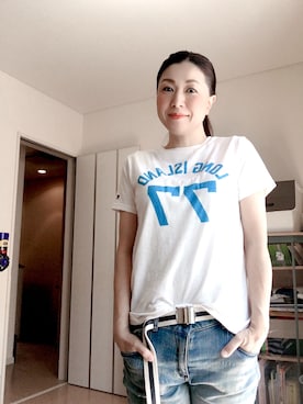 「Champion（チャンピオン）のアイテム（シャツ/ブラウス）」を使った、kuri0723さん（レディース・163cm）の夏コーディネート