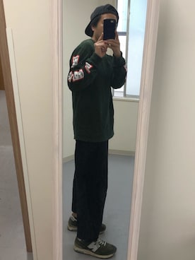 「BRAIN DEAD（ブレインデット）のアイテム（帽子）」を使った、マーティーさん（メンズ・160cm）の春コーディネート