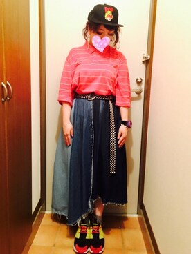 「HALFMAN（ハーフマン）のアイテム」を使った、judieさん（レディース・148cm）の夏コーディネート