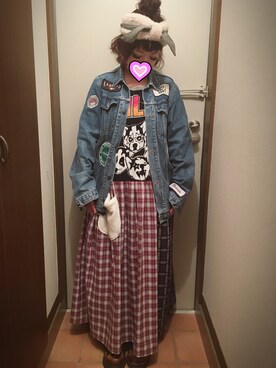 「RNA」｜「アイテム（デニムジャケット）」を使った、judieさん（レディース・148cm）の秋コーディネート
