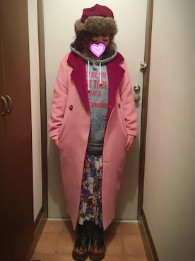 「RNA」｜「アイテム（チェスターコート）」を使った、judieさん（レディース・148cm）の冬コーディネート