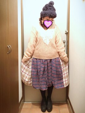 「RNA」｜「アイテム（シャツワンピース）」を使った、judieさん（レディース・148cm）の冬コーディネート
