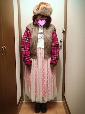 「RNA」｜「アイテム（MA-1）」を使った、judieさん（レディース・148cm）の冬コーディネート