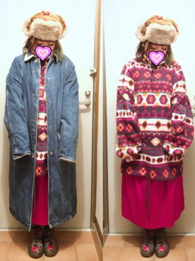 「カオリノモリ」｜「アイテム（その他アウター）」を使った、judieさん（レディース・148cm）の冬コーディネート