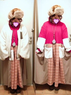 「カオリノモリ」｜「アイテム（ブルゾン）」を使った、judieさん（レディース・148cm）の冬コーディネート