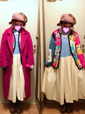 「カオリノモリ」｜「アイテム（チェスターコート）」を使った、judieさん（レディース・148cm）の春コーディネート