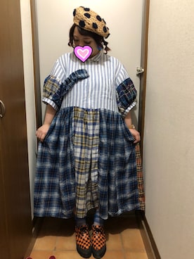 「麦わら帽子」｜「アイテム（ハンチング/ベレー帽）」を使った、judieさん（レディース・148cm）の夏コーディネート