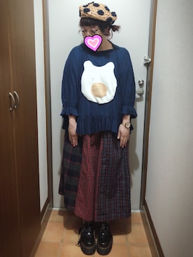「麦わら帽子」｜「アイテム（ハンチング/ベレー帽）」を使った、judieさん（レディース・148cm）の夏コーディネート