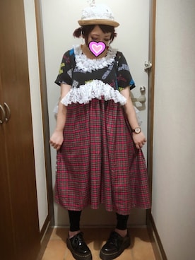 「タータンチェック」｜「アイテム（アナログ腕時計）」を使った、judieさん（レディース・148cm）の秋コーディネート