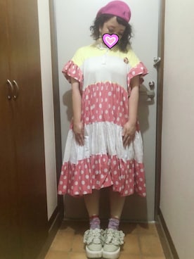 「ハンチング」｜「アイテム（ワンピース）」を使った、judieさん（レディース・148cm）の秋コーディネート