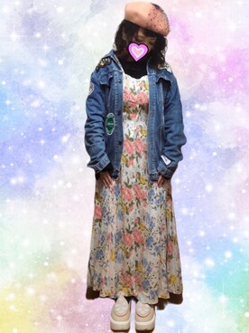 「Kastane」｜「アイテム（デニムジャケット）」を使った、judieさん（レディース・148cm）の冬コーディネート