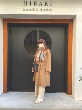 「アイテム（キャスケット、ブラウン系）」を使った、saaariさん（レディース・152cm）の冬コーディネート
