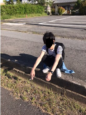 「Paul Smith（ポールスミス）のアイテム（バックパック/リュック）」を使った、ふにゃさん（メンズ・173cm）の夏コーディネート