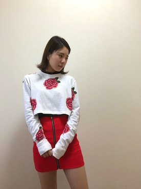 「アンジュルム」｜「アイテム（スカート）」を使った、KRNさん（レディース・155cm）の春コーディネート
