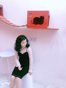 「アイテム（ドレス、ピンク系）」を使った、陪你从沧海到桑田さん（レディース・158cm）の春コーディネート