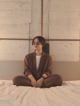 「OLIVER PEOPLES」｜「アイテム（アクセサリー）」を使った、makekoさん（レディース・158cm）の夏コーディネート