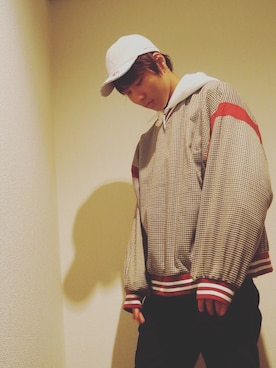 「Who's Whoのアイテム（スウェット、その他）」を使った、野田はるとさん（メンズ）の春コーディネート