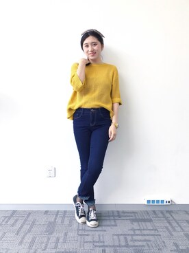 「CONVERSE（コンバース）のCONVERSE コンバース ジャック パーセル / JACK PURCEL（スニーカー）」を使った、肉兔酱さん（レディース・159cm）の夏コーディネート