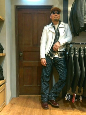 「schott（ショット）のSchott/ショット/EYEWEAR TERRY/サングラス テリー（サングラス、ブラウン系）」を使った、Masao さん（メンズ・179cm）の冬コーディネート