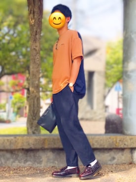 「NUMERALS（ヌメラルズ）のアイテム（スラックス）」を使った、Kenshiroさん（メンズ・177cm）の春コーディネート