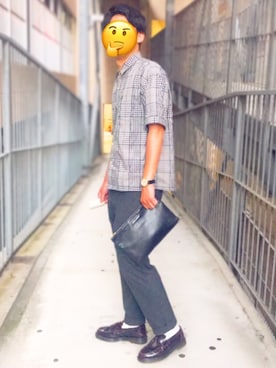 「フレッドペリー」｜「アイテム（その他シューズ）」を使った、Kenshiroさん（メンズ・177cm）の夏コーディネート