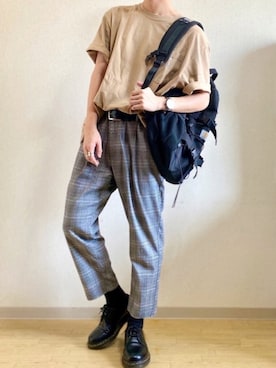 「Confirm（コンファーム）のConfirm / コンファーム TRPU チェックアンクルパンツ（その他パンツ、グレー系）」を使った、idakaさん（メンズ・172cm）の夏コーディネート