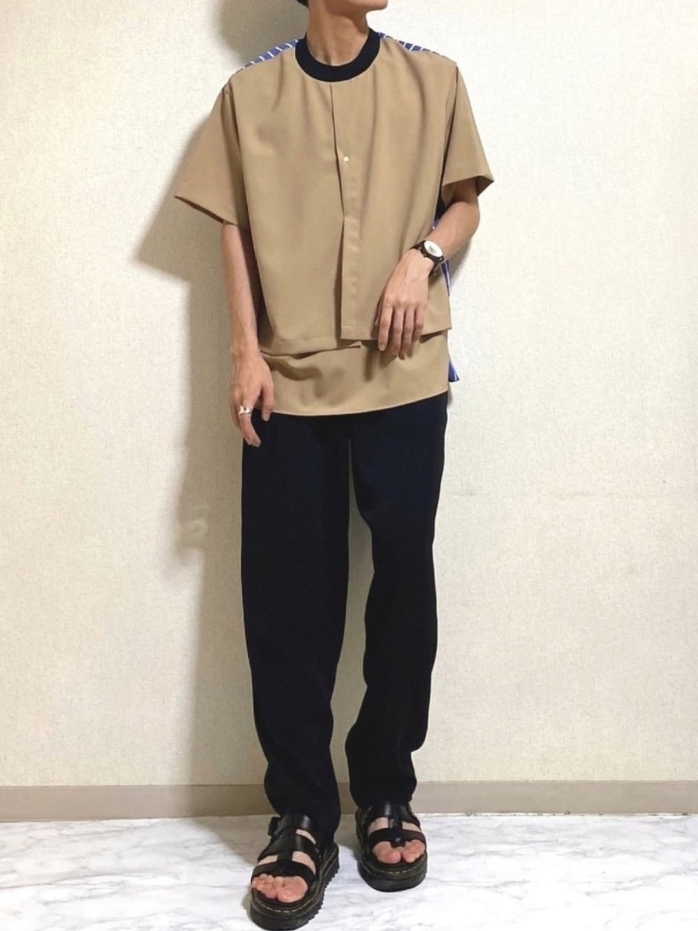 CULLNI 切り替えカットソー CULLNI クルニ Tシャツ 半袖 切替 カットソー ストライプ