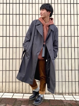 「epnok（エプノック）のアイテム（パーカー）」を使った、idakaさん（メンズ・171cm）の秋コーディネート