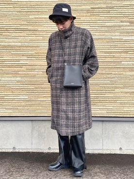 「CREARE -LINO-（クレアーレリノ）のアイテム（ステンカラーコート）」を使った、idakaさん（メンズ・171cm）の冬コーディネート