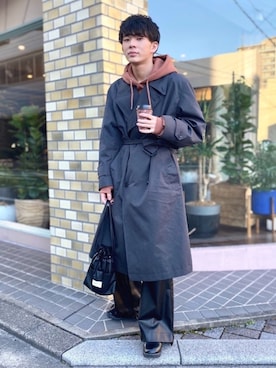 「epnok（エプノック）のアイテム（パーカー）」を使った、idakaさん（メンズ・171cm）の冬コーディネート