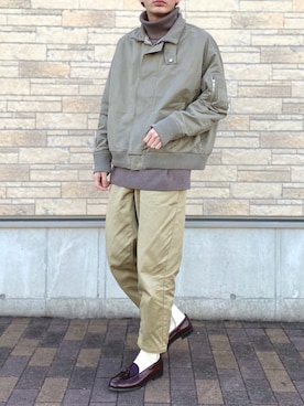 「CREARE -LINO-（クレアーレリノ）のアイテム（MA-1）」を使った、idakaさん（メンズ・171cm）の冬コーディネート