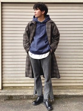 「STUDIOUS（ステュディオス）のアイテム（トップス）」を使った、idakaさん（メンズ・171cm）の冬コーディネート