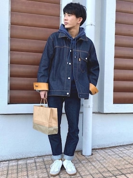 「STUDIOUS（ステュディオス）のアイテム（トップス）」を使った、idakaさん（メンズ・171cm）の春コーディネート