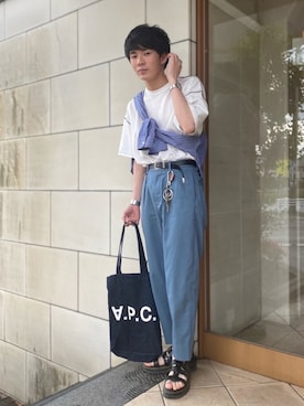 「Dr. Martens（ドクターマーチン）のアイテム（サンダル）」を使った、idakaさん（メンズ・171cm）の春コーディネート