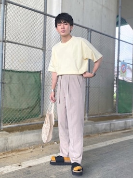 「CREARE -LINO-（クレアーレリノ）のアイテム（パンツ）」を使った、idakaさん（メンズ・171cm）の夏コーディネート