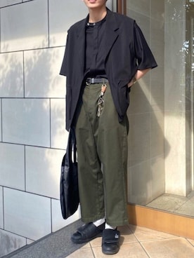 「MONKEY TIME（モンキータイム）のアイテム（トップス）」を使った、idakaさん（メンズ・171cm）の夏コーディネート
