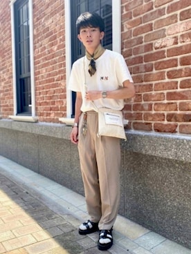 「Dr. Martens（ドクターマーチン）のアイテム（サンダル）」を使った、idakaさん（メンズ・171cm）の夏コーディネート