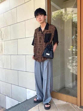 「Dr. Martens（ドクターマーチン）のアイテム（サンダル）」を使った、idakaさん（メンズ・171cm）の夏コーディネート