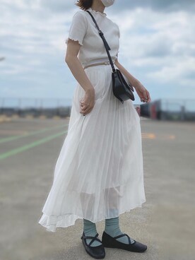 「メロートップス」｜「アイテム（その他シューズ）」を使った、みかみ◎さん（レディース・157cm）の夏コーディネート