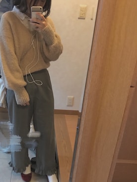 「w closet」｜「アイテム（スラックス）」を使った、yuiさん（レディース・156cm）の秋コーディネート