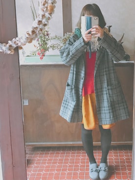 「And A（アンドエー）のアイテム（スカート）」を使った、kmmyさん（レディース・155cm）の冬コーディネート