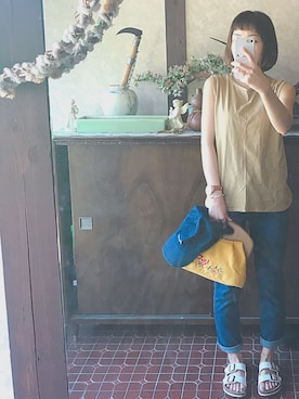 「ネイル」｜「アイテム（キャップ）」を使った、kmmyさん（レディース・155cm）の夏コーディネート