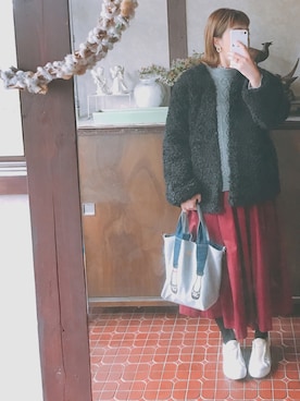 「夢展望（ユメテンボウ）のアイテム（ジャケット/アウター）」を使った、kmmyさん（レディース・155cm）の冬コーディネート