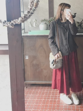 「BAYFLOW」｜「アイテム（スリッポン）」を使った、kmmyさん（レディース・155cm）の春コーディネート