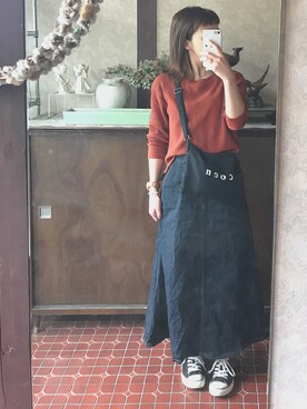 「岩座 IWAKURA（イワクラ）のアイテム」を使った、kmmyさん（レディース・155cm）の春コーディネート